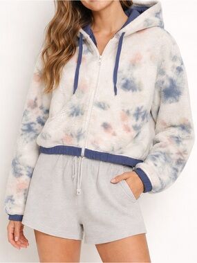 OFFLINE by Aerie Sherpa Cropped Hooded Sweater Jacket